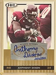 2010 Sage Authentic Autograph Anthony Dixon Card #A78     Numbered 250/250