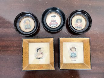 Vintage Framed Children Prints 'Angelica And Mortimer'