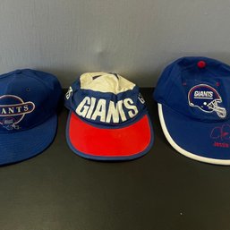 A Group Of  Thee Vintage Giants  Baseball Caps