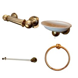 A 5 Pc Set Of Brass Finish Devon And Devon Accessories - Primary Bath B