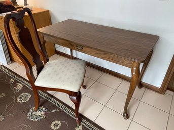 Wood Console Table 48x24x28.5 And Queen Anne Dining Chair 20x21x39