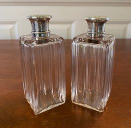 Sterling Silver Topped Cologne/ Perfume Bottles