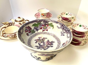 Vintage Pink & Lavender Lustreware & J & M China