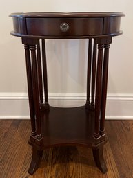 Single Drawer Oval Accent End Table