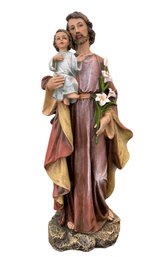 Artisan Hand Painted Figurine Of Saint Joseph