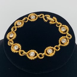 Vintage Gold Tone Rhinestone Bracelet