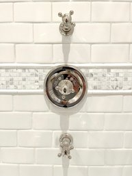 A Set Of Rohl Polished Nickel Shower Controls - Tub Filler And Shower Head
