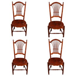 Nichols And Stone Harp Back Chairs- Set Of Four