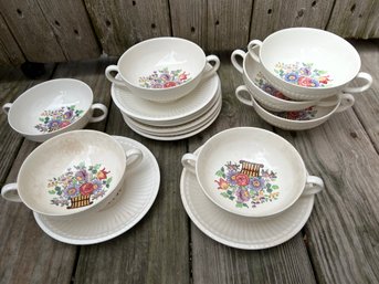 Wedgwood Edme Consomme Cups And Saucers