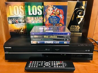 TOSHIBA DVD/VCR Combo With Tapes And DVD's!