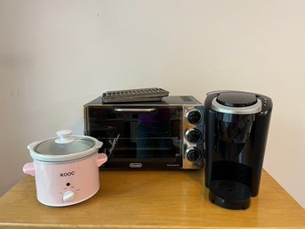 DeLonghi Toaster Oven, Kooc Mini Crock Pot & Keuring Coffee Machine