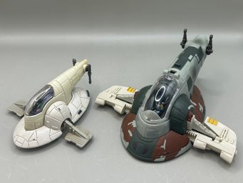 1980 Slave 1 Boba Fett Ship & 1996 Star Wars Boba Fetts Slave Ship By Micromachines