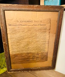 1776-The Unanimous Declaration Of The Thirteen United States Of America -Framed