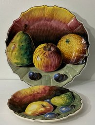 Italian Colorful & Vibrant Scalloped Large Fruit Platters