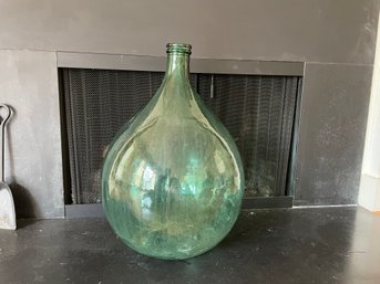 Very Large Vintage Demijohn Green Glass Bottle