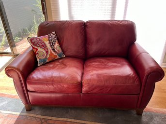 Matching Red Faux Leather Loveseat