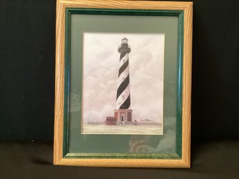 Lighthouse Print Matted And Framed