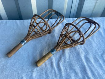 Woven Rattan Hardball Scoops Or Takraw