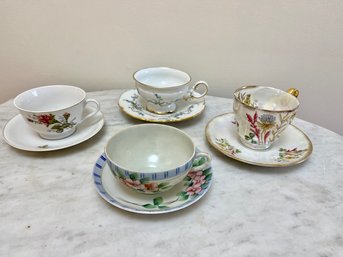 4 Fine Bone China Teacups From Nippon, Japan And Germany