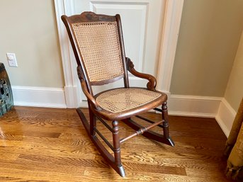 Antique Caned Petite Rocking Chair