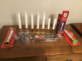Battery Operated Window Candles And Rubber Suction Holders