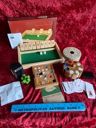 Games Collection Small Poker Set, Traffic Jam Puzzle, Fridolin Puzzle, Shut The Box