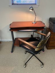Contemporary Office Desk, Chair & Lamp