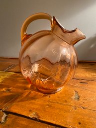 Beautiful Pink Depression Glass Tilted Pitcher