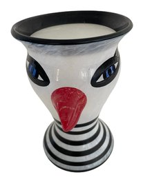 Ulrica Hydman-Vallien Art Glass Bird Vase For Kosta Boda 7'