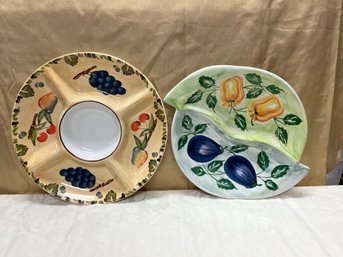 A Set Of Two Serving Dishes - Made In Italy & China