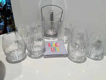 Williams Sonoma, MacLean Pattern, Double Old Fashioned, Or Wine, Or Water, With Ice Bucket, And Napkins