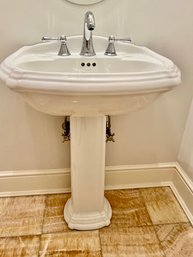 A 2 Piece Kohler Porcelain Pedestal Sink - Powder Room