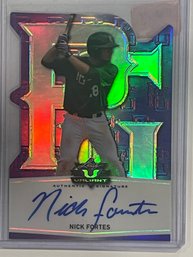 2014 Leaf Valiant Nick Fortes Autographed Die-Cut Silver Refractor Card #PGV-nFI     Numbered 10/10