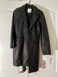 Avec Les Filles 3/4 Length Leather Coat - New With Tag