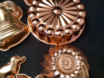 Copper Colored Jell-O Gelatin Mold Lot 7 Total