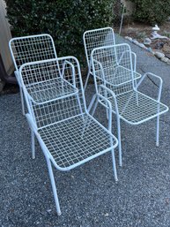 Set Of 4 Metal Indoor Outdoor Chairs