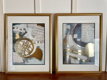 Custom Framed Musical Themed Prints With Metallic Details