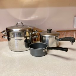 Cookware - Pot With Strainer, Revere Ware Pan