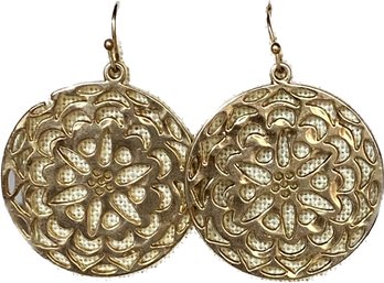 Round Gold Filigree Earrings