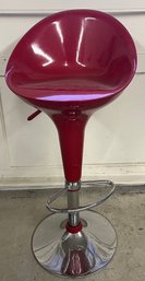 Molded Plastic And Chrome Bombe Chair