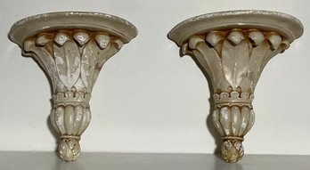 PR. Vintage Wall Hanging  Chalk-ware Sconce Shelves