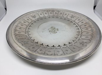 NS Silver Sheffield Platter, Engraved