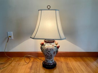 Intricately Decorated Asian Style Porcelain Lamp