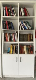 Bookshelf Filled With Assorted Books History, Financial, Religion, Politics Lot 1