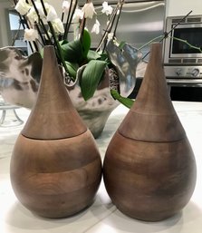 Pair Of CRATE & BARRELL Prescott Jars