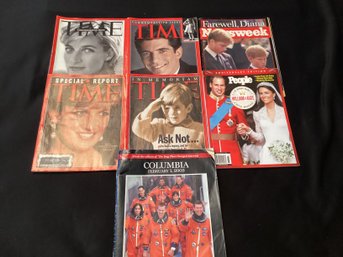 Commemorative Magazine Issues Princess Di JFK Jr Space Shuttle Columbia, William & Kate