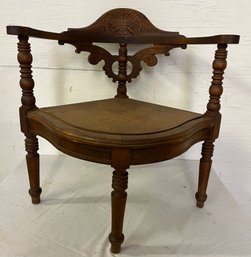 Carved Walnut Victorian Corner Chair