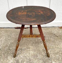 Antique Hand Painted Table Believed To Be Swedish