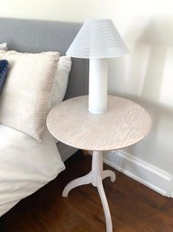 Simple White Wash Modern Circular Side Table