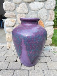 Large Pottery Vase In Beautiful Purple Glaze
